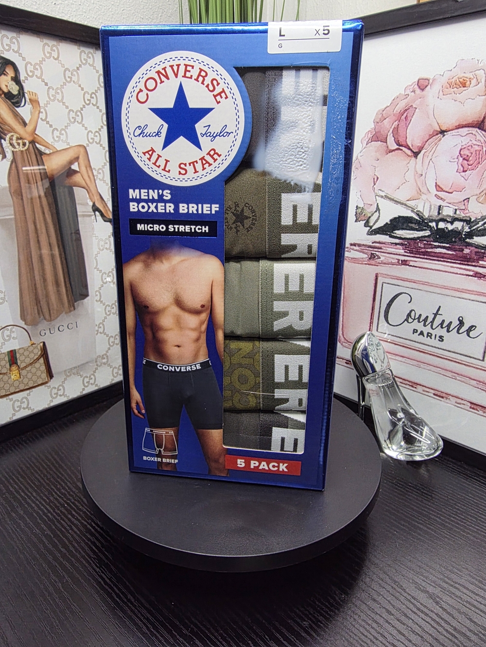 Converse Men's Boxer Brief 5-Pack Large